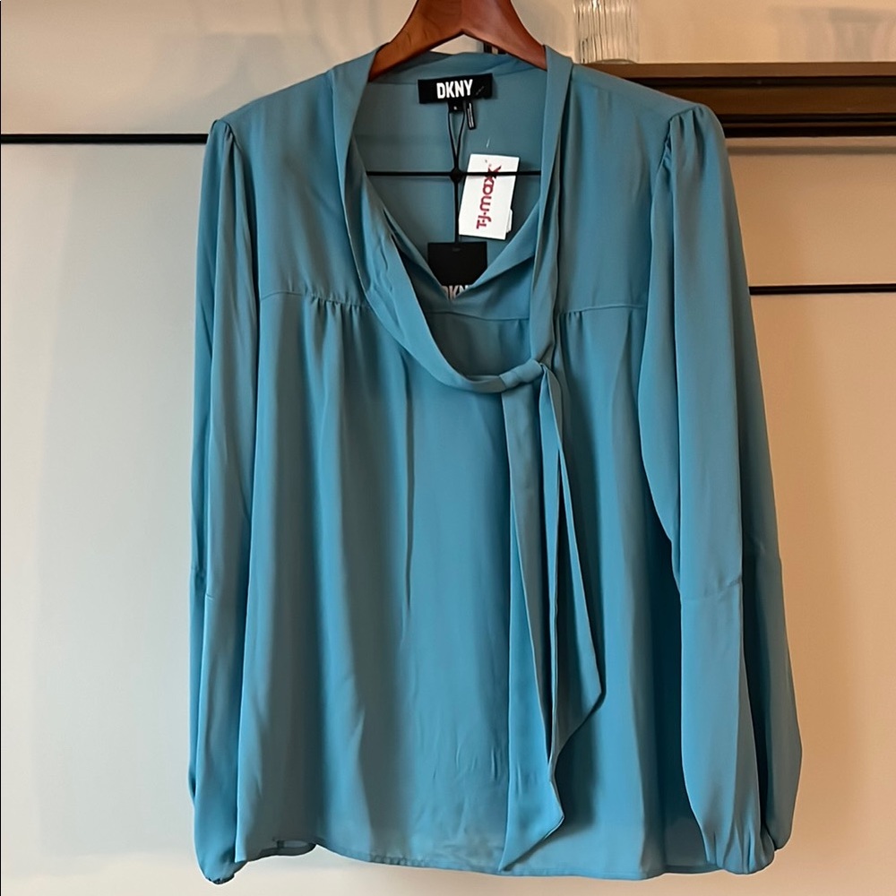 DKNY Women's Teal Blouse